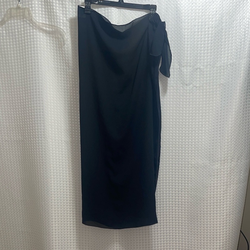 Women’s Sheer Vintage Black One Size Wrap Swim Dress